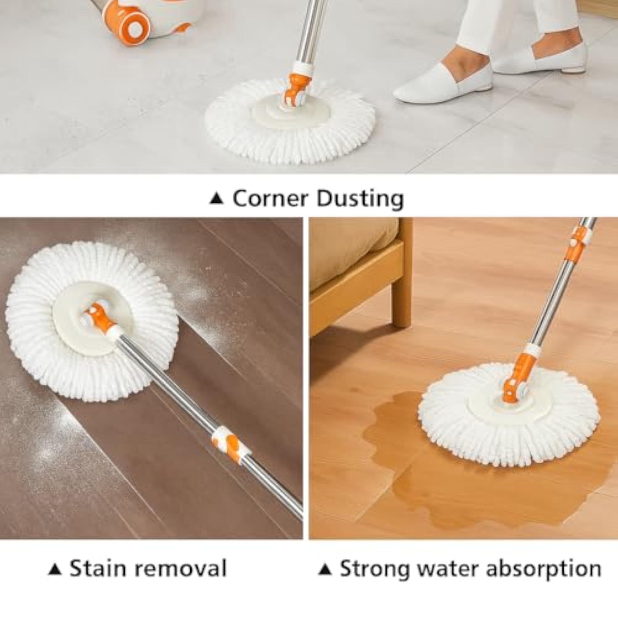 Mop Head Refill Microfiber for Spin Mop